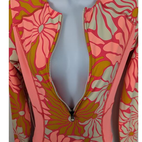 Maaji Dali Flowers Triton Surf Swimsuit 1 Piece Long Sleeve Reversible M New - Picture 6 of 9